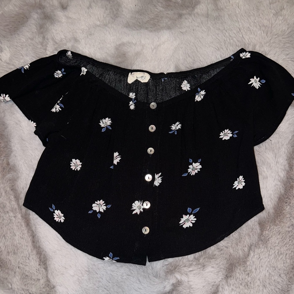 Floral off the shoulder shirt